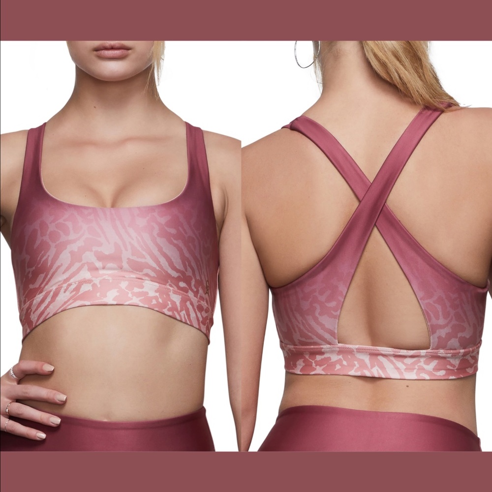 NEW Good American Ombré Cross‎ Back Sports Bra SZ 2